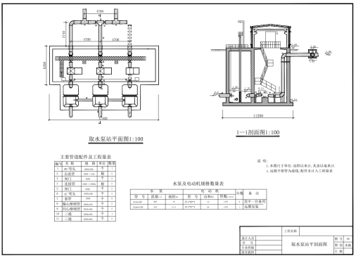 M0718-日处理量5.74万方市政给水工程净水厂设计（含取水和二级泵房设计）CAD+说明