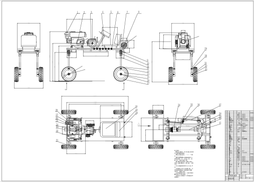 M1386-高地隙机械驱动拖拉机的行走底盘设计CAD+说明
