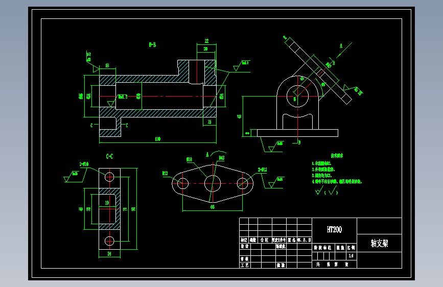 M5716-轴支架加工工艺及铣左端面夹具设计CAD+说明