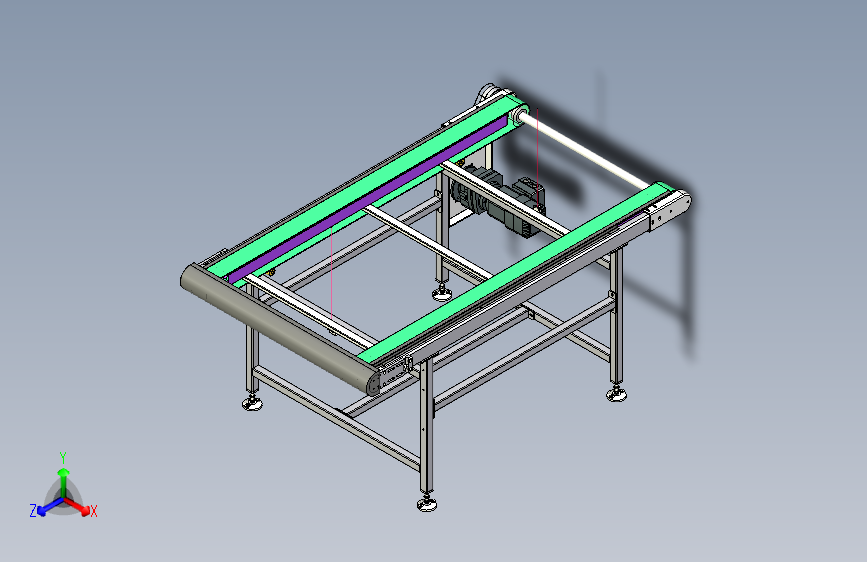 W4243-皮带输送线3D+2DCAD+加工件标准件清单BOMsw2016可编辑