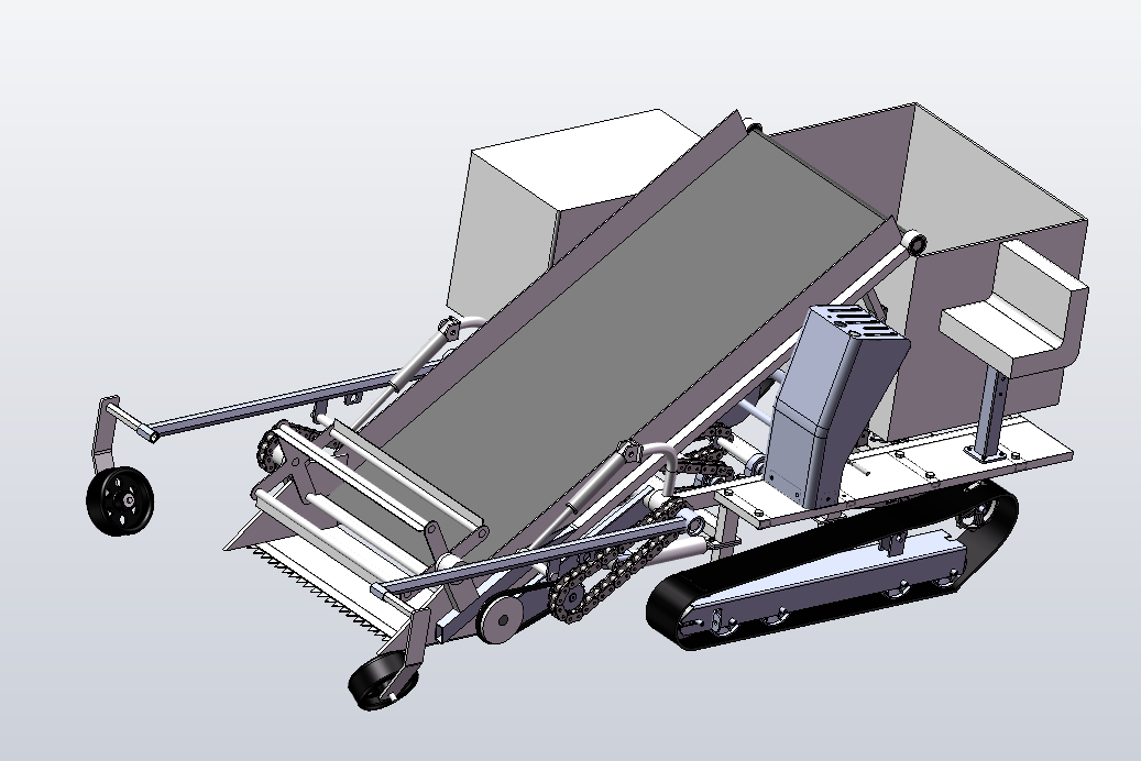 M0026-自走式叶类蔬菜收获机三维SW2015带参+CAD+说明
