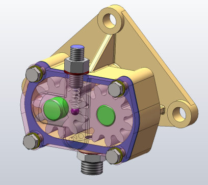 M1446-机油泵设计三维SW2019带参+CAD+说明