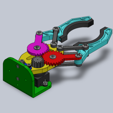 双夹爪机械臂3D数模图纸+Solidworks设计