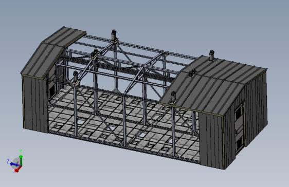 钢结构房3D数模图纸+Solidworks设计