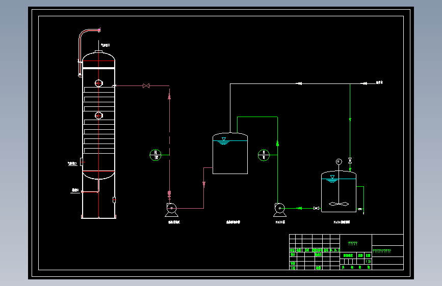 氟化氢装置中的尾气洗涤塔图纸