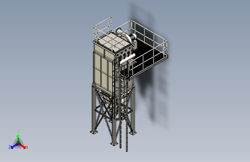 W4970-除尘器采用褶裥袋模型sw17可编辑