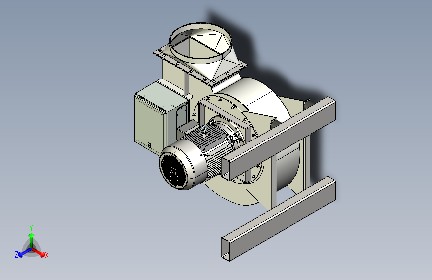 W5034-高压离心通风机3D模型igs
