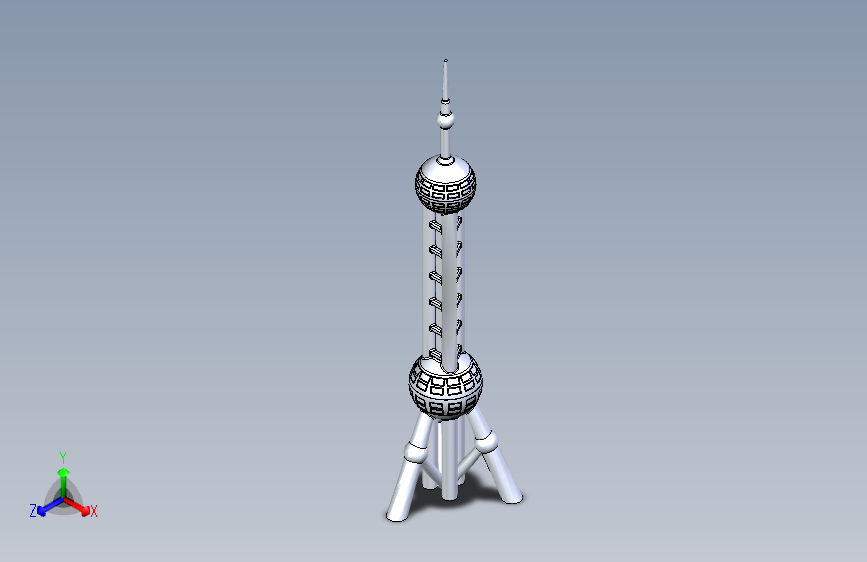 E0272-东方明珠电视塔模型图三维SW2016带参