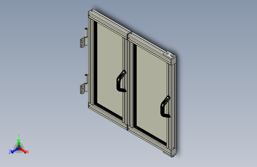 E0654-折叠门双门机构三维SW2016无参