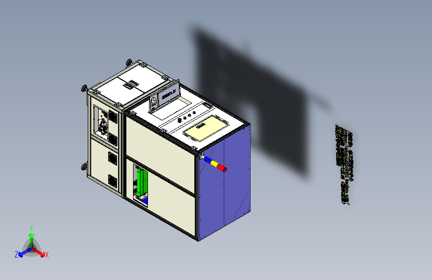 W5844-皮带来料+扫码贴标机3D三维X-T