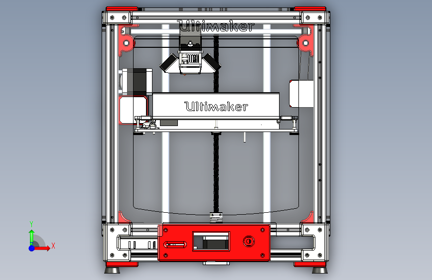 W6394-ultimaker-2-aluminum-3d打印机 正面视图