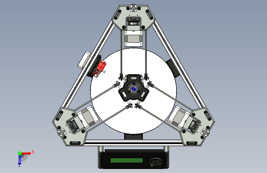 W6563-BeKossel-Delta机器人3D打印机 俯视图