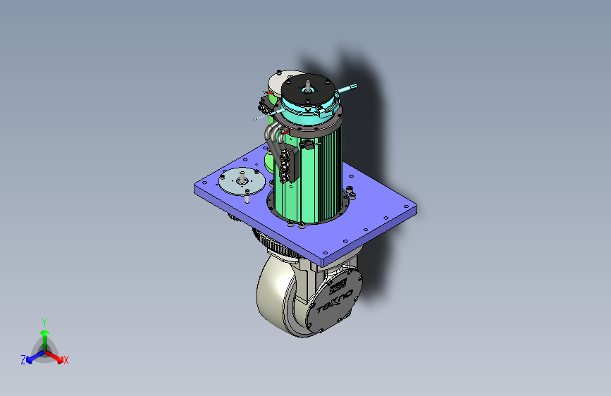 W6577-AGV小车舵轮3D图纸