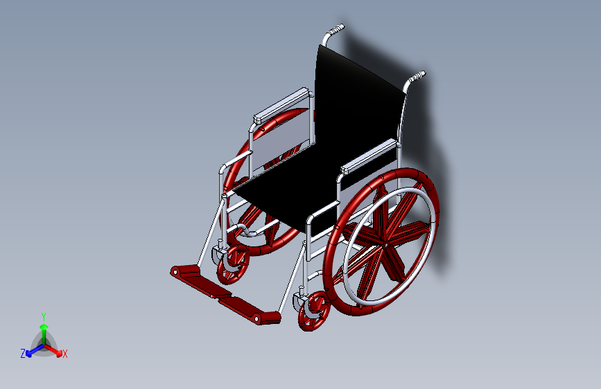 W6887-Wheelchair普通医疗轮椅纸IGS格式三维IGS