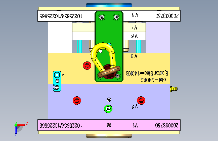 W7366-精密注塑模具三维Step 俯视图