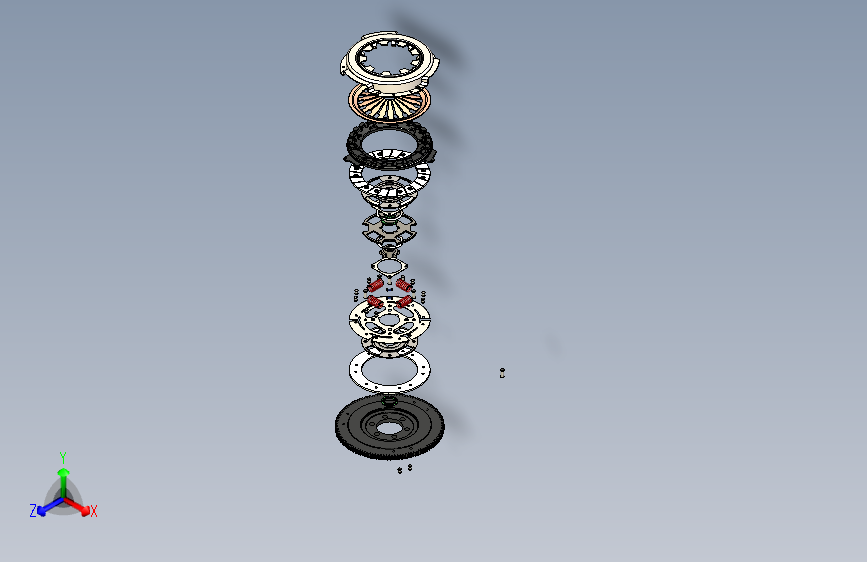 W7404-离合器爆炸图模型3D建模