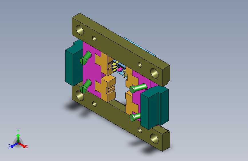 W7351-接插件模具3D镶件多三维UG