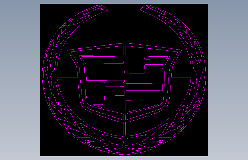 cadillac-logo-silhouette激光切割2D图 主视图