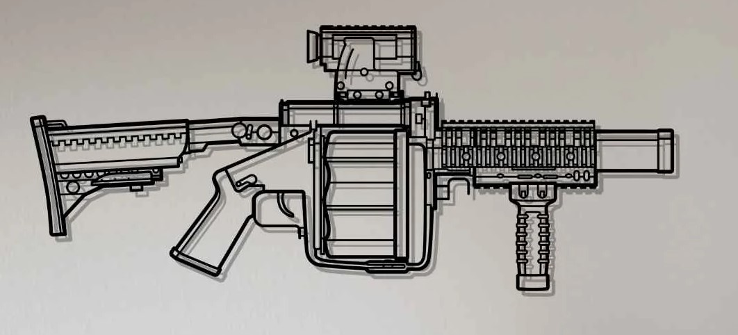 30mm-grenade-launcher-silhouette激光切割2D图