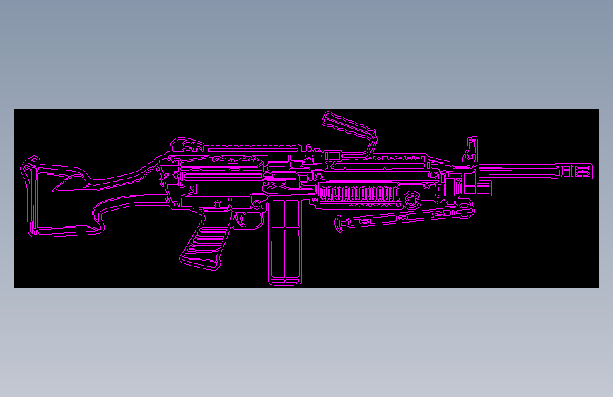 m249-saw-silhouette激光切割2D图