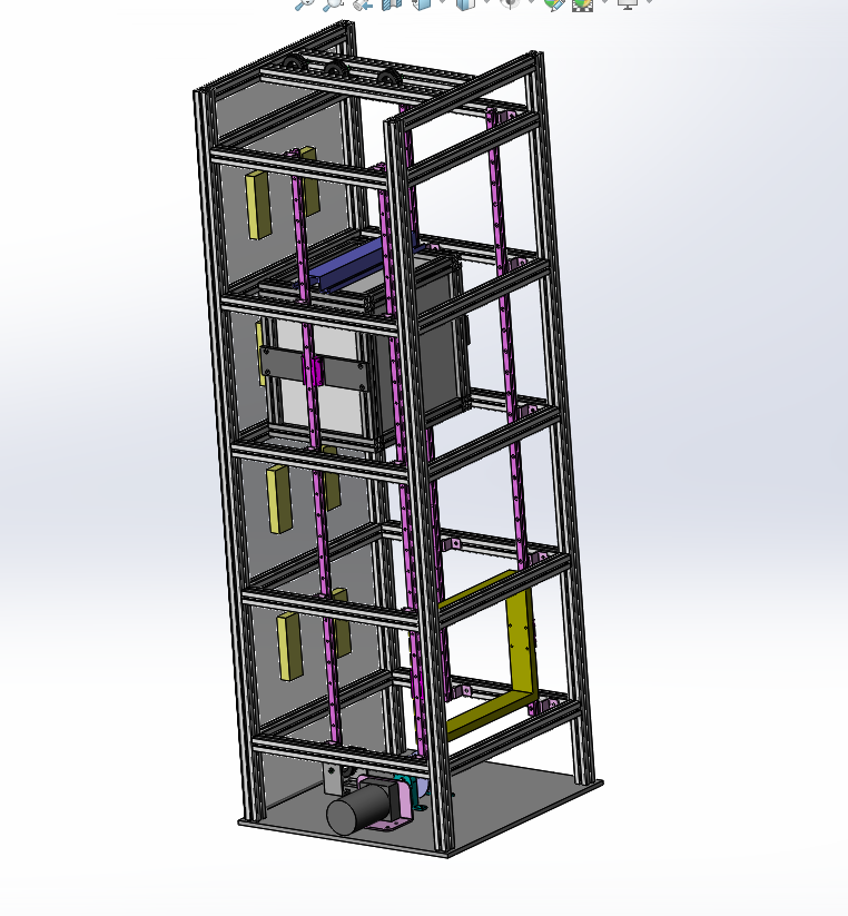 0018-四层电梯模型试验系统设计+三维SW+全套CAD图纸+设计说明书