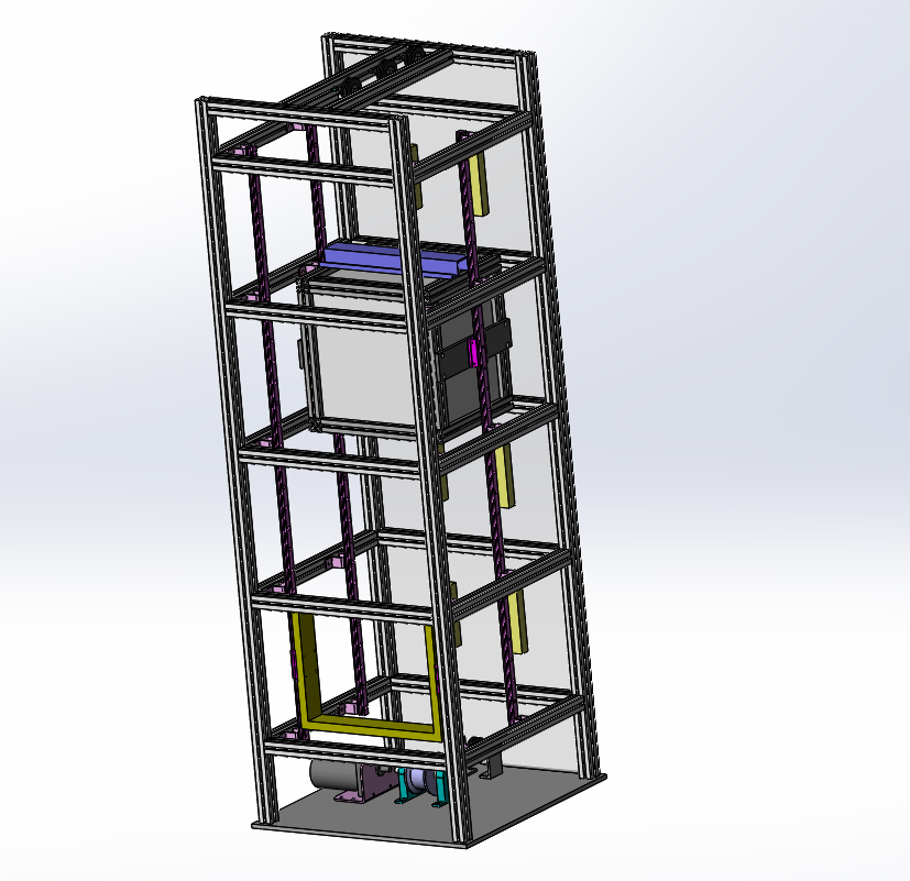0018-四层电梯模型试验系统设计+三维SW+全套CAD图纸+设计说明书