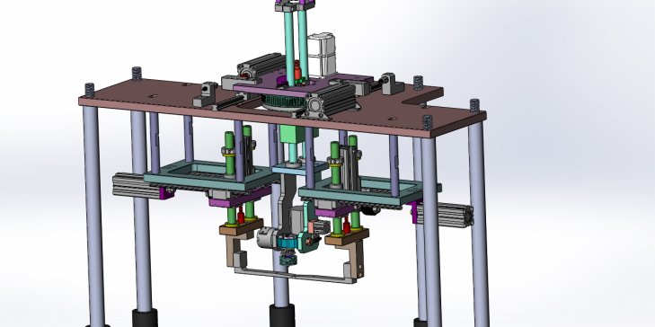 B1559-汽车升降器双导轨共用绕钢索机