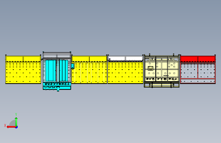 B2576-中空玻璃生产线 背面视图