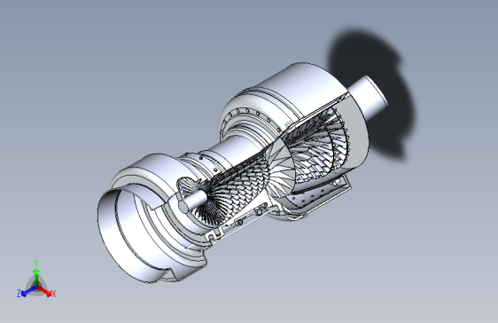 Y0232-航空发动机+涡轮轴直升机发动机+SolidWorks