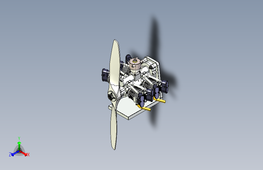 Y0237-航空发动机+4-cyl-boxer-engine+SW+STP