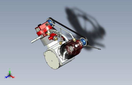 Y0243-航空发动机+20cc四冲程航模活塞发动机+3D模型