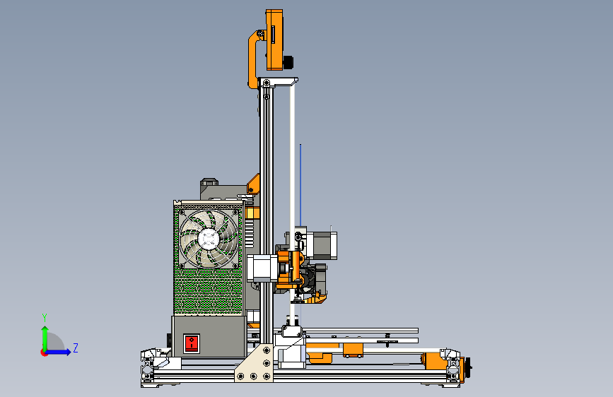 Y0584-PRUSA+MK3-3d打印机 左侧视图