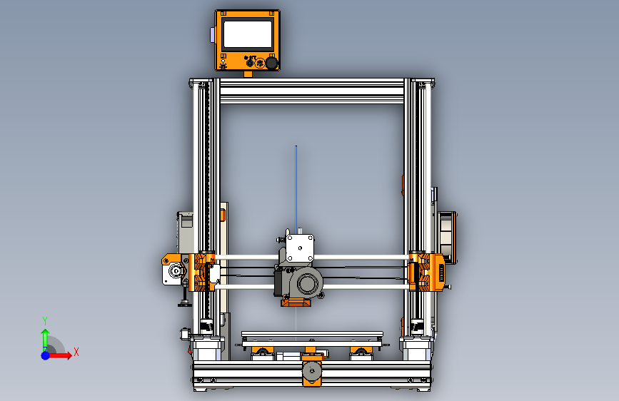Y0584-PRUSA+MK3-3d打印机 正面视图