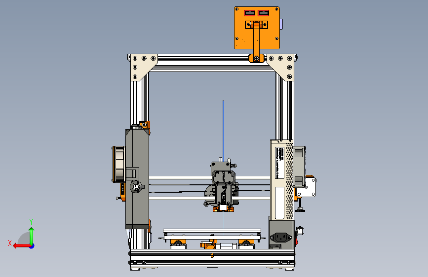 Y0584-PRUSA+MK3-3d打印机 背面视图