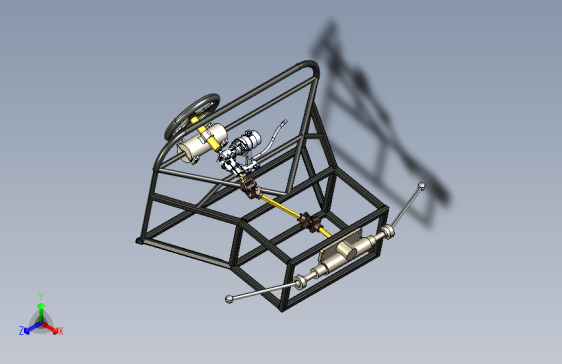 Y0617-转向系统+steering-wheel-assembly-of-a-buggy-car+IGS