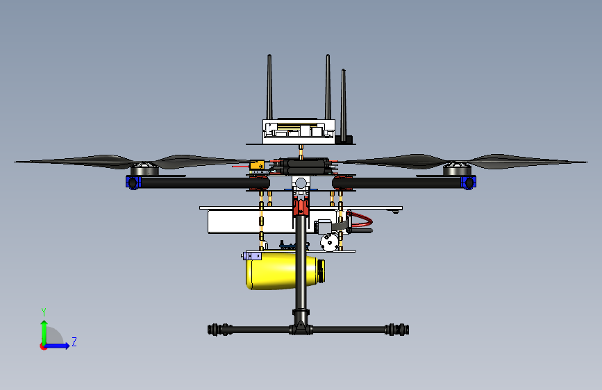 Y0703-无人机+firefighting-quadcopter+SW+STP 左侧视图