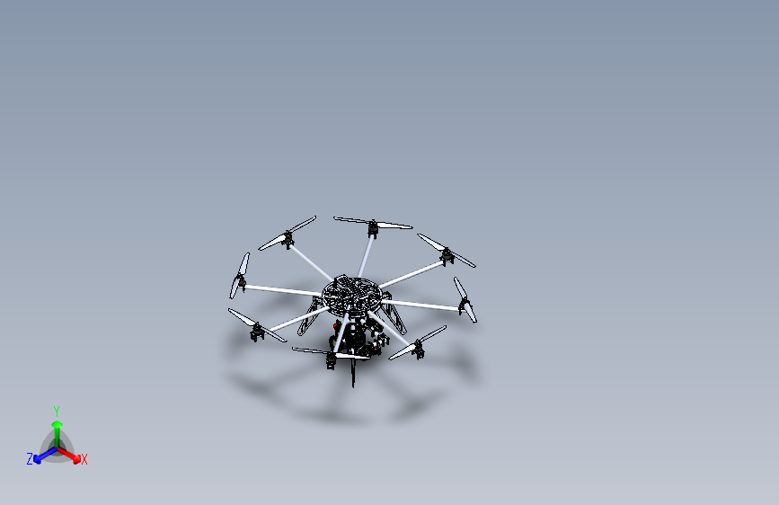 Y0747-无人机+octocopter-with-3-axis-camera-mount+SW+STP