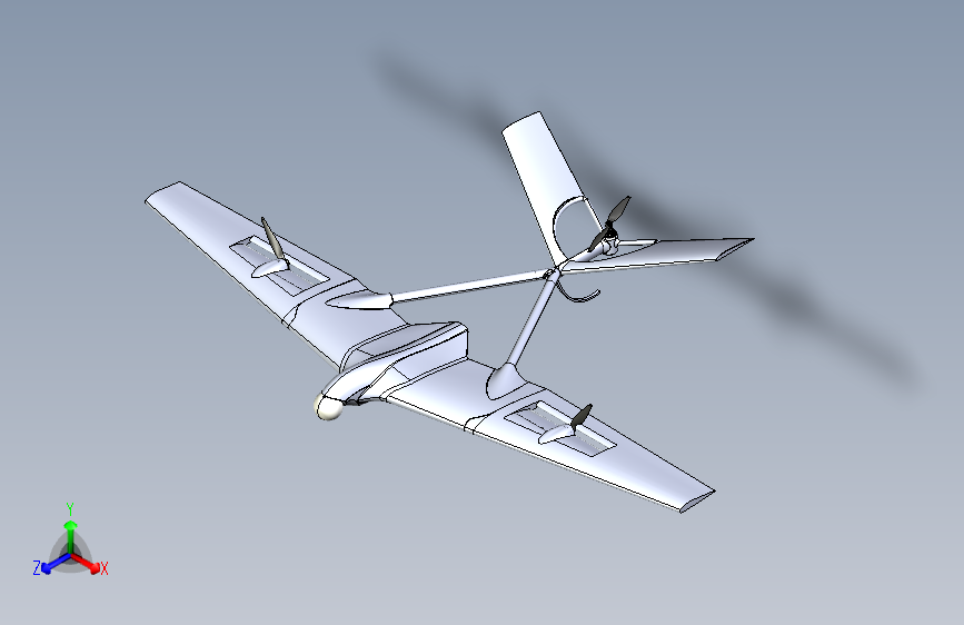 Y0784-无人机+tricopter-powered-glider-uav+STP