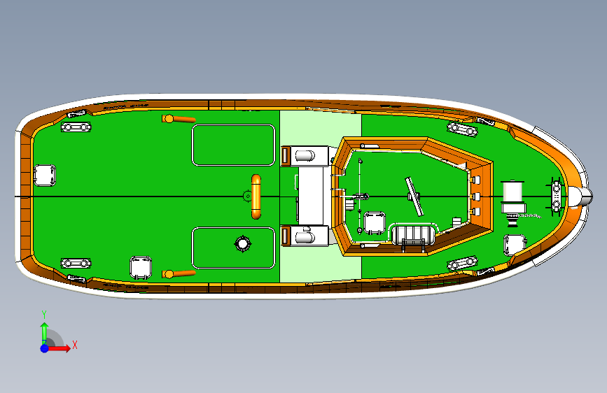 Y0819-轮船+军舰+tugboat-1+5+STP 正面视图