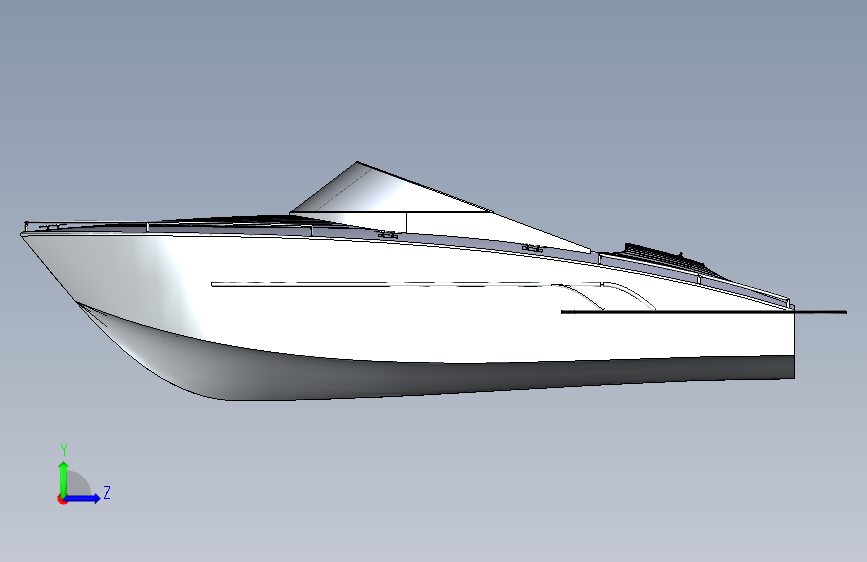 Y0830-轮船+军舰+wooden-speedboat-navalart-1+3+STP+IGS 左侧视图