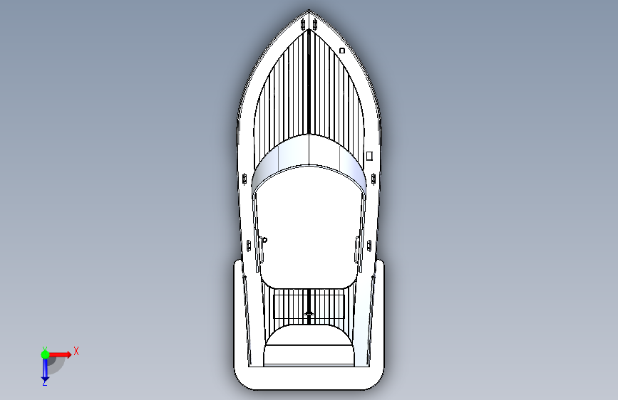 Y0830-轮船+军舰+wooden-speedboat-navalart-1+3+STP+IGS 俯视图
