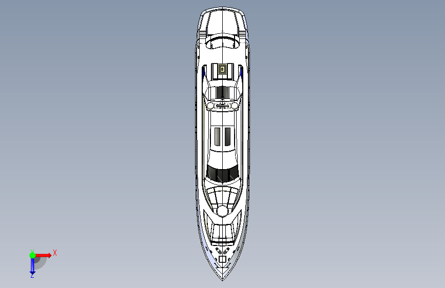 Y0834-轮船+军舰+yacht-30+1+SW 俯视图