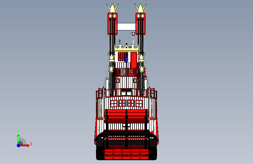 Y0852-轮船+军舰+47cm-steamboat-model-1+1+SW 正面视图