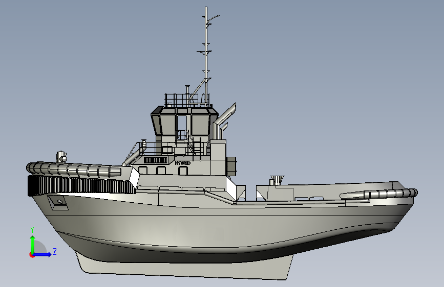 Y0867-轮船+军舰+azimuth-stern-drive-tug-2810-1+3+STP+IGS 左侧视图
