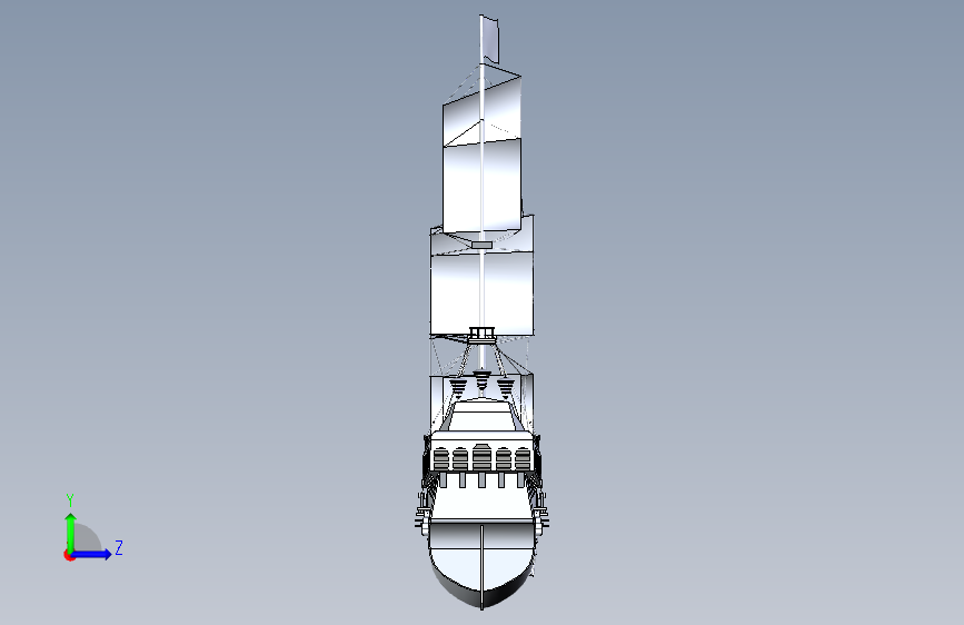 Y0872-轮船+军舰+black-pearl-ship-model-1+3+STP+SW 左侧视图