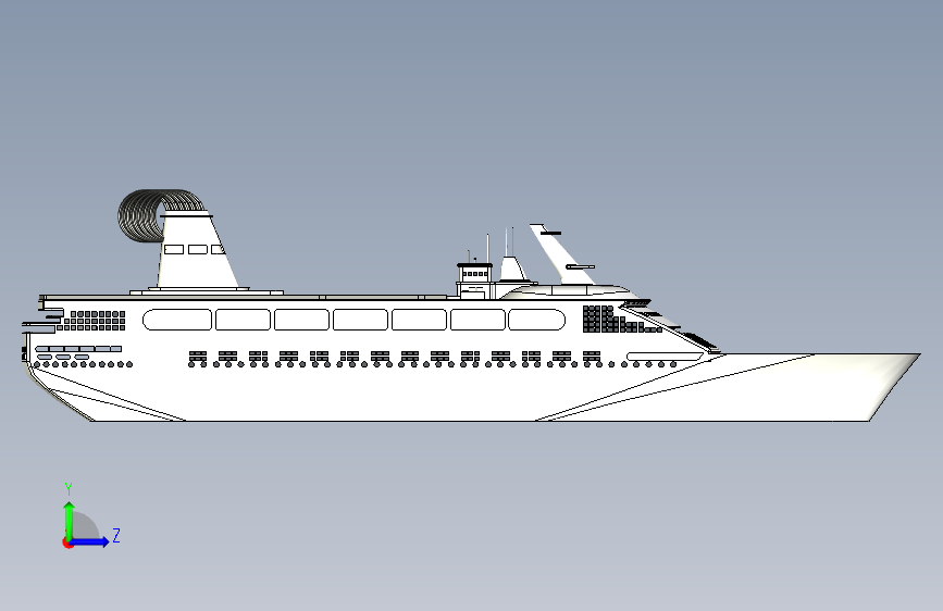 Y0884-轮船+军舰+cruise-ship-1+1+SW 左侧视图