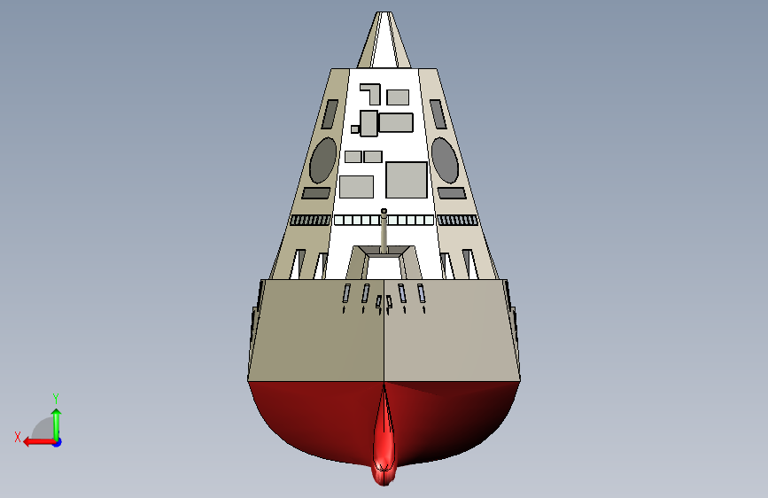Y0887-轮船+军舰+ddg-1000+STP+SW+STL 背面视图