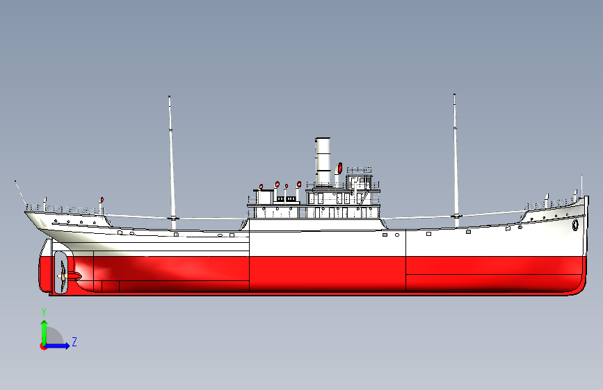 Y0893-轮船+军舰+ferris-wooden-steam-freighter-1+2+SW 左侧视图