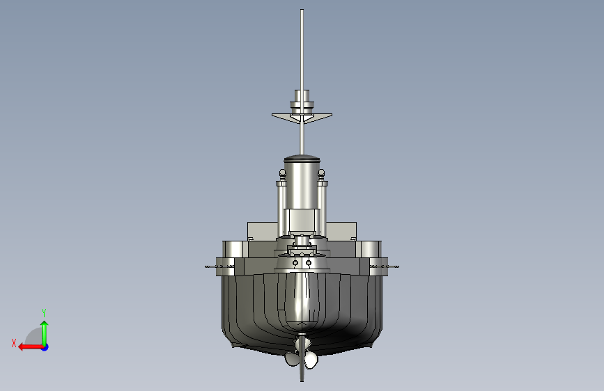 Y0903-轮船+军舰+hms-tiger-r-c-model-1+3+STP+X_T 背面视图