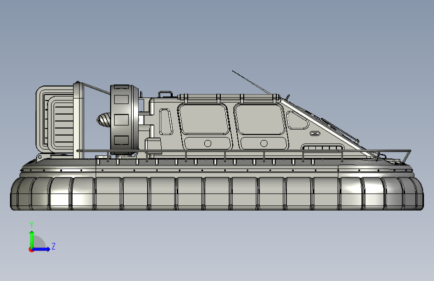 Y0904-轮船+军舰+hr-hovermaster-3000-hovercraft-1+7+STP 左侧视图